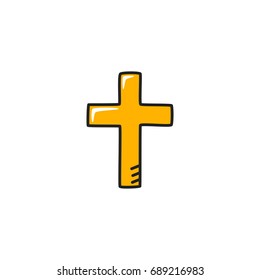christianity doodle icon vector isolated