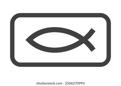 Christianity fish icon on a white background