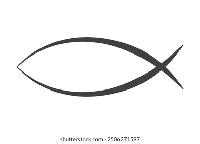 Christianity fish icon on a white background.