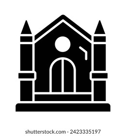 Una casa cristiana vectorial estilo plano, icono de la iglesia diseño de moda