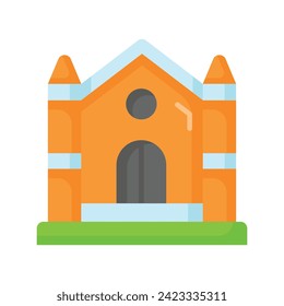 A christianity house vector flat style, church icon trendy design