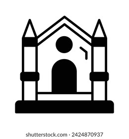 A christianity house vector flat style, church icon trendy design