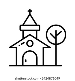 A christianity house vector flat style, church icon trendy design