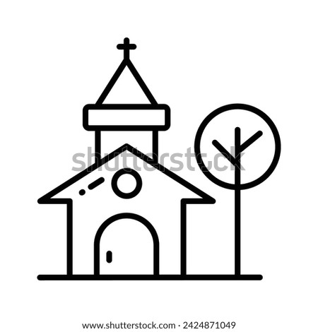 A christianity house vector flat style, church icon trendy design