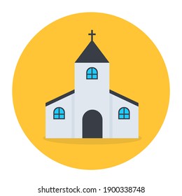 

A christianity house vector style, church flat icon design 