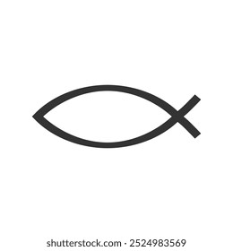 Christianity ichthys fish symbol. Religion icon. Faith sing. Vector illustration image.