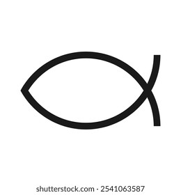 Christianity ichthys jesus fish symbol. Religion icon. Faith sing. Vector illustration image.