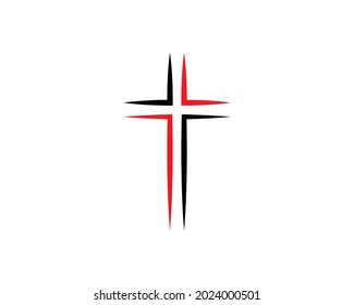 Christianity icon. Black filled vector illustration. Christianity symbol on white background. Can be used in web and mobile