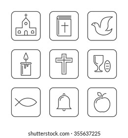 Christianity icon set