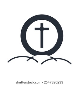 icono de cristianismo. Vector. Trazo editable. signo de estilo lineal para uso Diseño web, logotipo. Ilustración de símbolo.