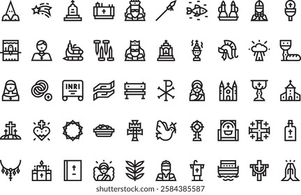 Christianity icons High-Quality Vector Icons Collection with Editable Stroke. Ideal for Professional and Creative Projects.