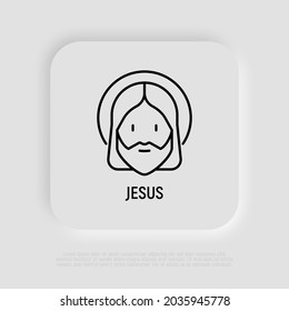 Christianity, Jesus thin line icon. Vector illustration.