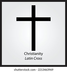Christianity Latin Cross Religious Icon Vector File 