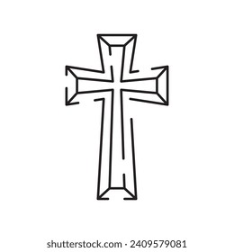 Christianity line icon. Vector religion related icons. Bible, church and cross or Jesus