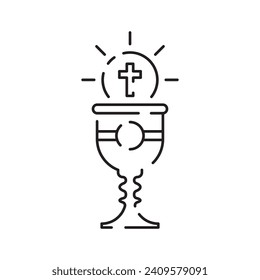 Christianity line icon. Vector religion related icons. Bible, church and cross or Jesus