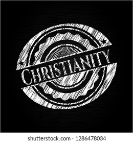 Christianity on chalkboard