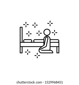 Christianity praying bed man icon. Element of christianity icon