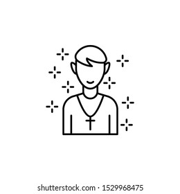 Christianity priest man cross icon. Element of christianity icon