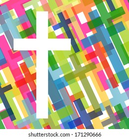 Christianity religion cross concept abstract background vector illustration