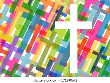 Christianity religion cross concept abstract background vector illustration