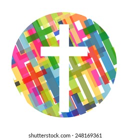 Christianity religion cross concept abstract background vector illustration