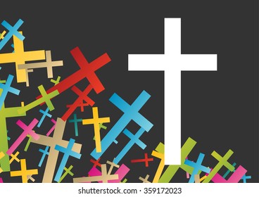 Christianity religion cross concept abstract background vector illustration