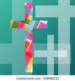 Christianity religion cross concept abstract background vector illustration