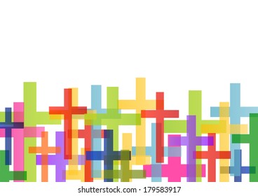 Christianity religion cross mosaic concept abstract background vector illustration