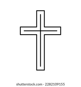 christianity religion line icon vector. christianity religion sign. isolated contour symbol black illustration