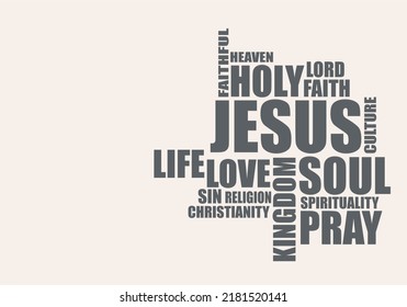 Christianity religion relative words or tags cloud