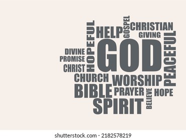 Christianity religion relative words or tags cloud