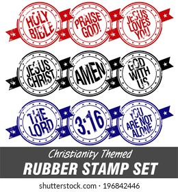 christianity themed rubber stamp set