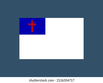 Christianity vector flag. Christian religion flag with cross. 