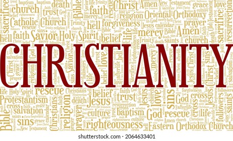 Christianity Vector Illustration Word Cloud Isolated Stock Vector ...