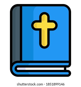 Christianity vector outline colored icon. Modern colored outline symbols. Collection of traditional elements.