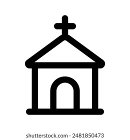 Christians worship place, church icon design editable vector