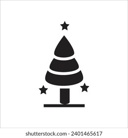 christimas tree vector icon line template