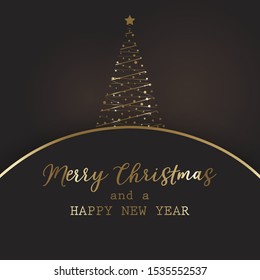 Christma background with decorative gold tree