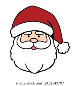 Christma Santa Claus Face Design Vector Illustration Clipart Eps