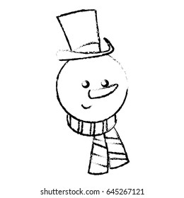 christman snowman character with hat and scarf festive