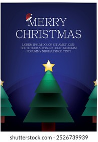 Christmans card, christmas tree, merry christmas message