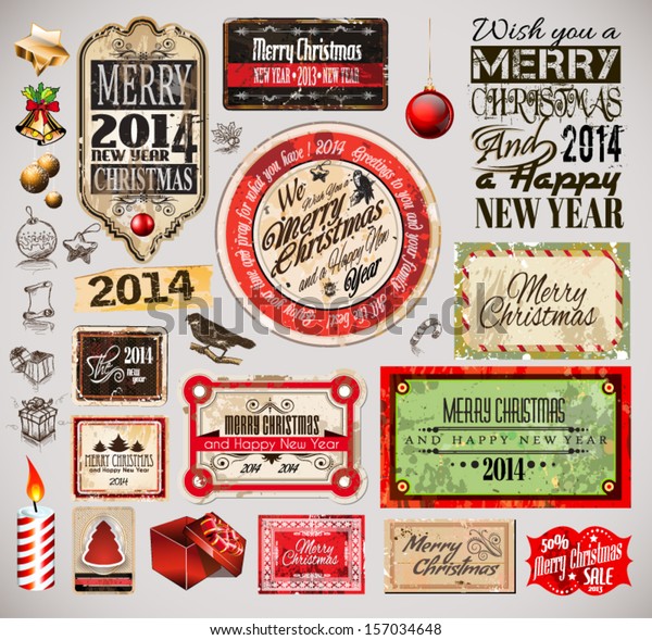 Christmas 2014\
Vintage labels and typo collection. A lot of Christmas related\
design elements for your old style\
designs