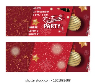 Christmas 2018 Party invitation card for your design.