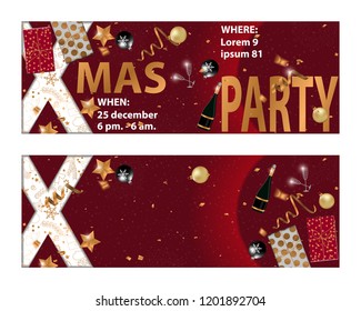 Christmas 2018 Party invitation card for your design.