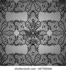 Christmas 2019, snowflake, new year. Vintage seamless pattern on a gray background with dim elements.