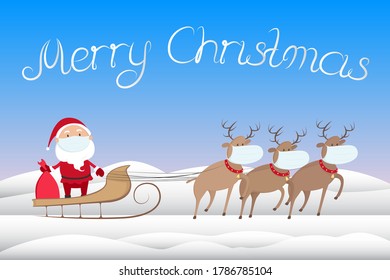 Christmas 2020 greeting card. Vector illustration.