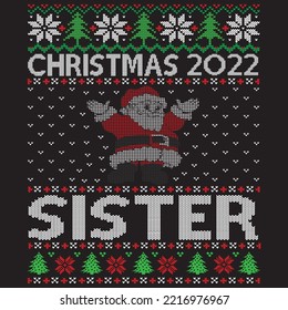 Christmas 2022 sister t shirt design