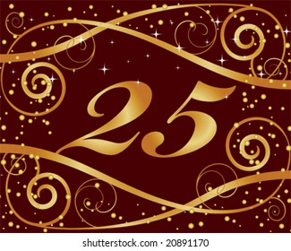 Christmas 25 background designed in Illustrator vector format.