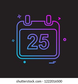 Christmas 25th December Calendar icon design vector