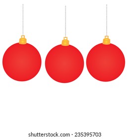 Christmas 3 balls on a white background